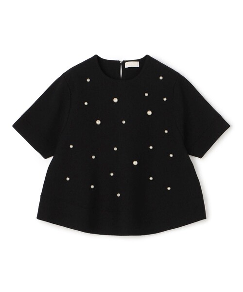 Ballsey ニット ウールポリエステルパールコンビ Aラインプルオーバー  