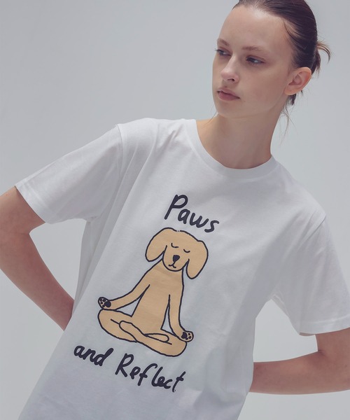 tシャツ BLACK SCORE / PAWS REFLECT tee(Paws and Reflect半袖プリントTシャツ) レディース