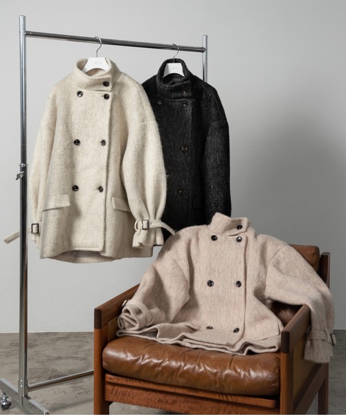 Amiur シャギーミディコート Amiur ピーコート pコート 2way shaggy midi coat「Amiur