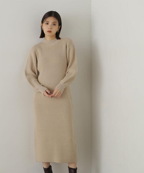 新品未使用　THE TOE ニットワンピース ベージュ NATURAL BEAUTY BASIC（ナチュラルビューティーベーシック