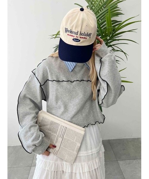 WC トレーナー スウェット メロウパイピングショートスウェット