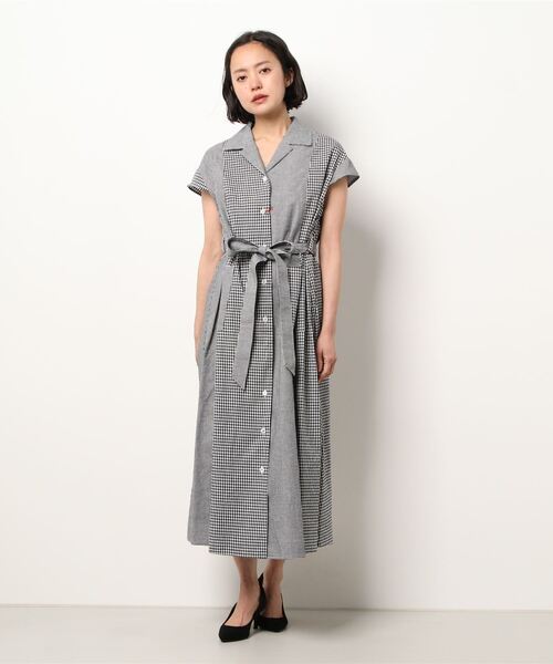 【l'atelier du savon】半袖ワンピース(Ｆ)シャツワンピース l'atelier du savon 「l'atelier savon」 半袖ワンピース FREE