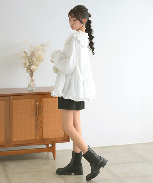 MERAKI（ファッション） ブラウス シャツ フリルカラー