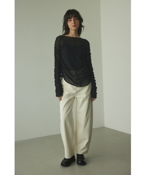BLACK BY MOUSSY tシャツ shirring long tops(シャーリング