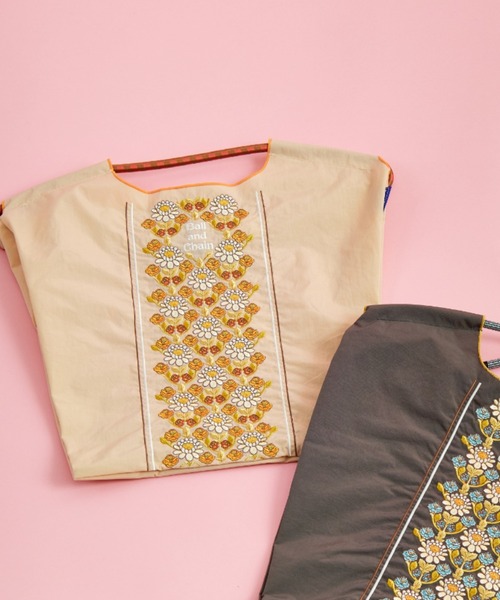 Ball＆Chain（ボールアンドチェーン） トートバッグ FLOWER LINE 刺繍