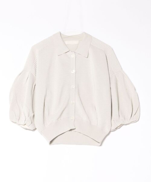 ポロシャツ ポロ リップルボーダーシアーニットポロ レディース Marilyn Moon ポロシャツ ポロ リップルボーダーシアー