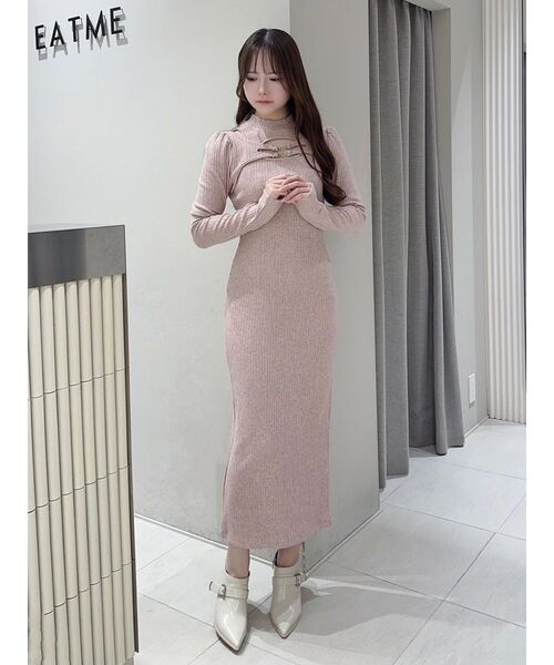 EATME（イートミー） ワンピース ベルテッドデコルテリブワンピース