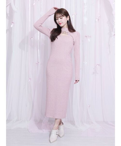 EATME（イートミー） ワンピース ベルテッドデコルテリブワンピース