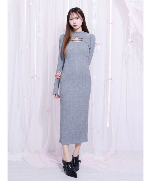 EATME デコルテリブワンピース EATME（イートミー） ワンピース ベルテッドデコルテリブワンピース