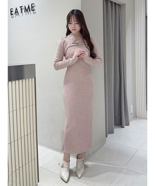 EATME（イートミー） ワンピース ベルテッドデコルテリブワンピース
