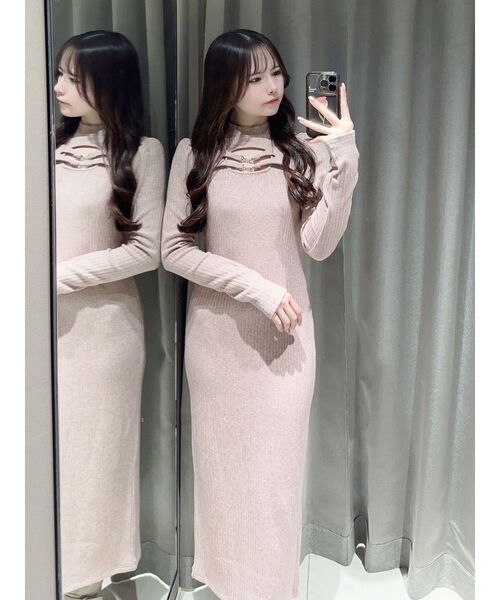 EATME（イートミー） ワンピース ベルテッドデコルテリブワンピース