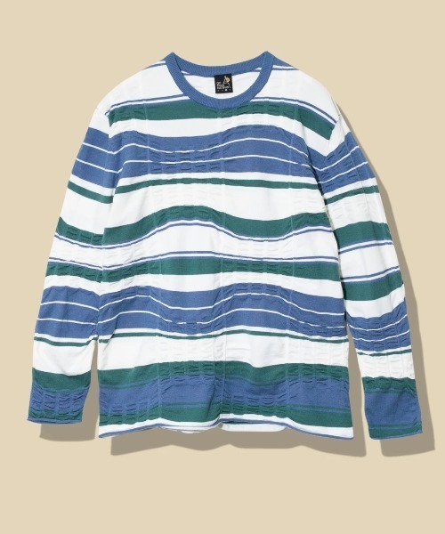 tシャツ 歪んだボーダーニット ロングスリーブ TEE メンズ レディース | go slow caravan