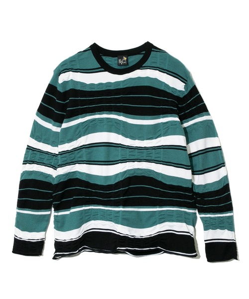 tシャツ 歪んだボーダーニット ロングスリーブ TEE メンズ レディース | go slow caravan | 10