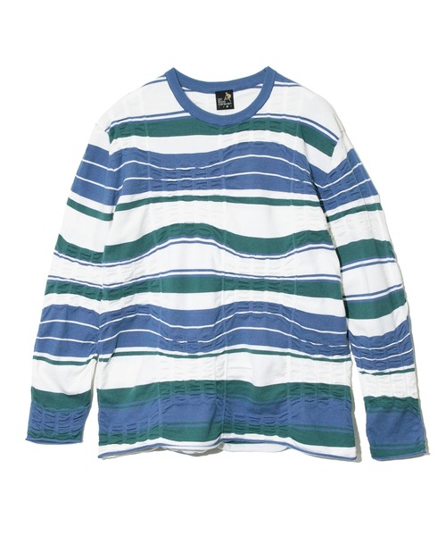 tシャツ 歪んだボーダーニット ロングスリーブ TEE メンズ レディース | go slow caravan | 12