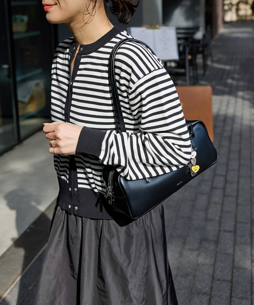 JOURNAL STANDARD◆コンパクトリングドットカーデ/FREE/コットン/WHT/ボーダー/25-080-400-5010-1-0 JOURNAL STANDARD カーディガン コンパクトリングドット