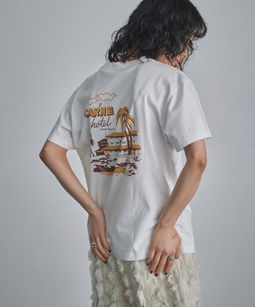 tシャツ (CARNE BOLLENTE)ピンクアイランドT レディース
