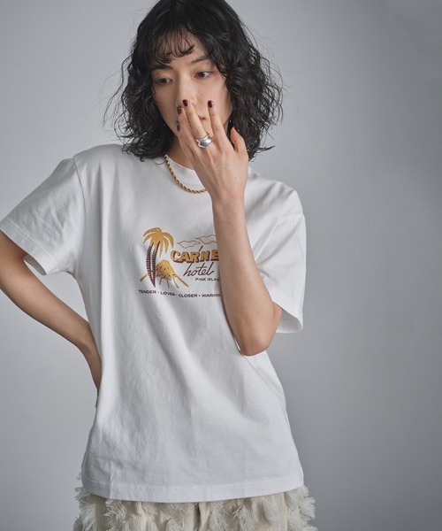 tシャツ (CARNE BOLLENTE)ピンクアイランドT レディース Carne Bollente tシャツ (CARNE BOLLENTE)ピンクアイランドT