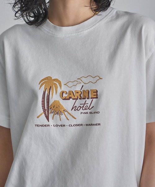 Carne Bollente tシャツ (CARNE BOLLENTE)ピンクアイランドT