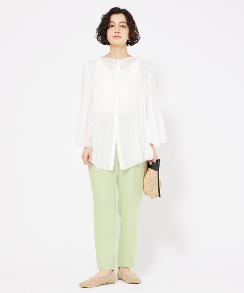 カリテ（qualite）/ランダムプリーツフレアーブラウス qualite（カリテ） ブラウス シャツ ランダムプリーツフレアーブラウス