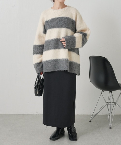 「COLLAGE GALLARDAGALANTE」 長袖ニット FREE ネイビー レディース_画像6