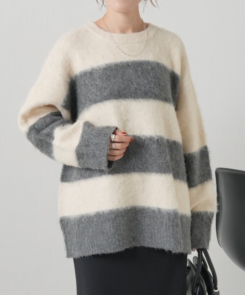 「COLLAGE GALLARDAGALANTE」 長袖ニット FREE ネイビー レディース_画像7