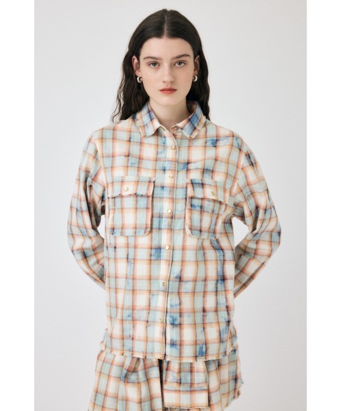 ブラウス シャツ 「セットアップ対応」BLEACH CHECK シャツ レディース