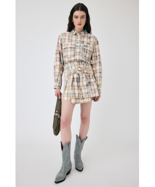 042 セット確認用 MOUSSY ブラウス シャツ 「セットアップ対応」BLEACH CHECK