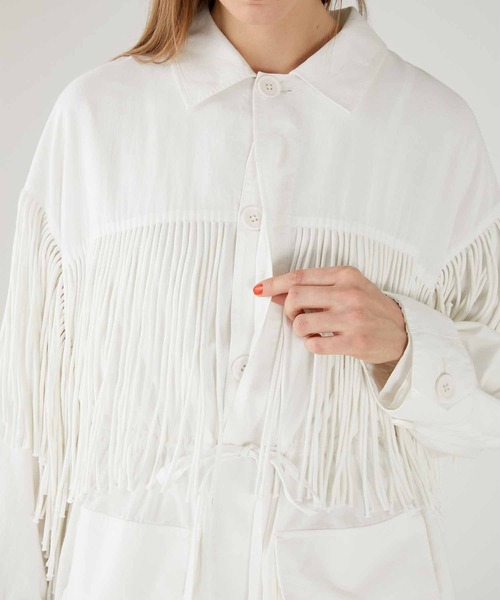 crinkle fringe M65 jacket