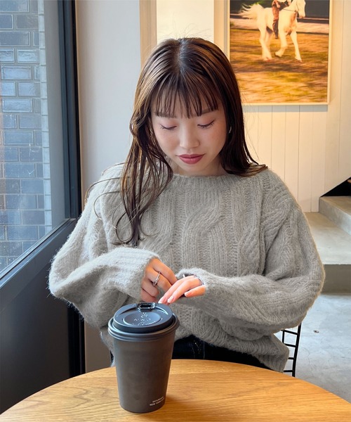 「titivate」 長袖ニット FREE ライトグレー レディース_画像8