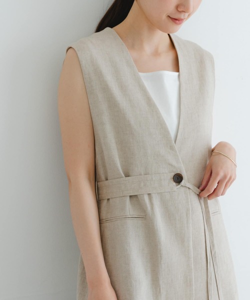 ベスト ジレ ベルトデザインリネンジレ レディース URBAN RESEARCH ベスト ジレ ベルトデザインリネンジレ