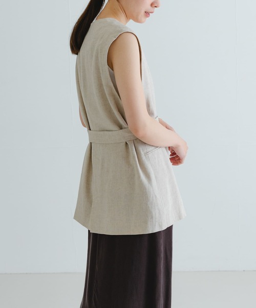 ベスト ジレ リネンジレ レディース URBAN RESEARCH ベスト ジレ ベルトデザインリネンジレ