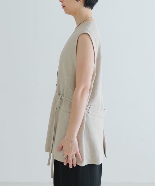 ベスト ジレ リネンジレ レディース URBAN RESEARCH ベスト ジレ ベルトデザインリネンジレ