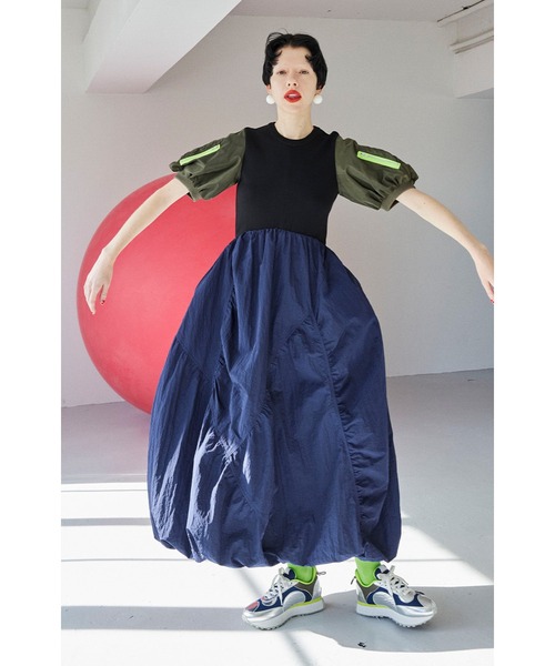[美品] OMMO オーエムエムオー MA-1 DOCKING JK TOP OMMO（オーエムエムオー） ワンピース MA-1 HALF SLEEVE DOCKING OP