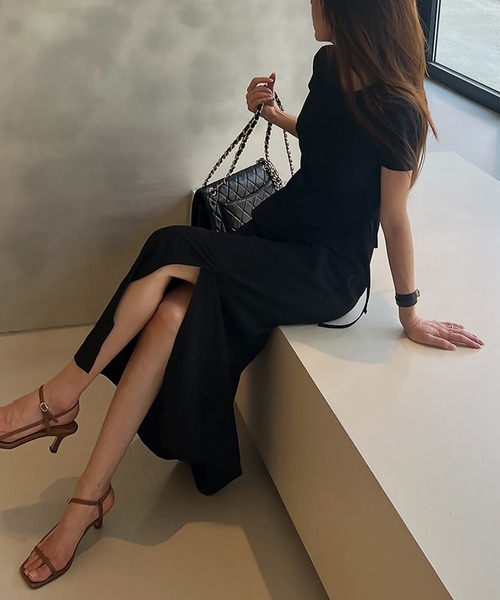 ワンピース 半袖スリットロングワンピース : ZOZOTOWN Yahoo!店 - 通販