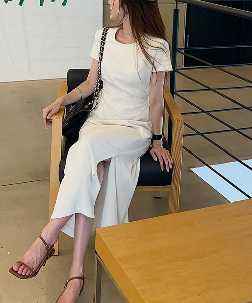 ワンピース 半袖 半袖スリットロングワンピース : ZOZOTOWN Yahoo!店