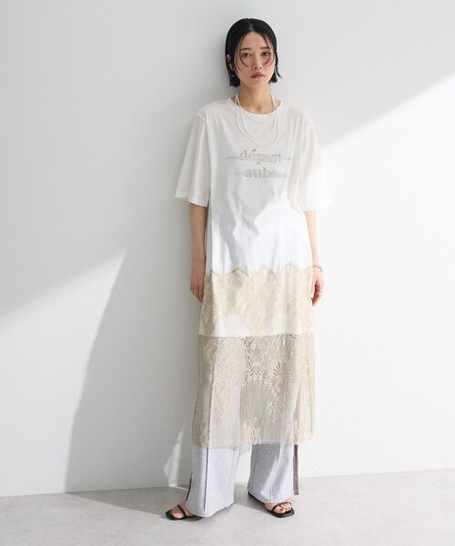 新品✨‼️EGO TRIPPING❤️裾 レース ❤️スウェット チュニック セール】【ZOZO限定】裾レースドットシアーフリルチュニック