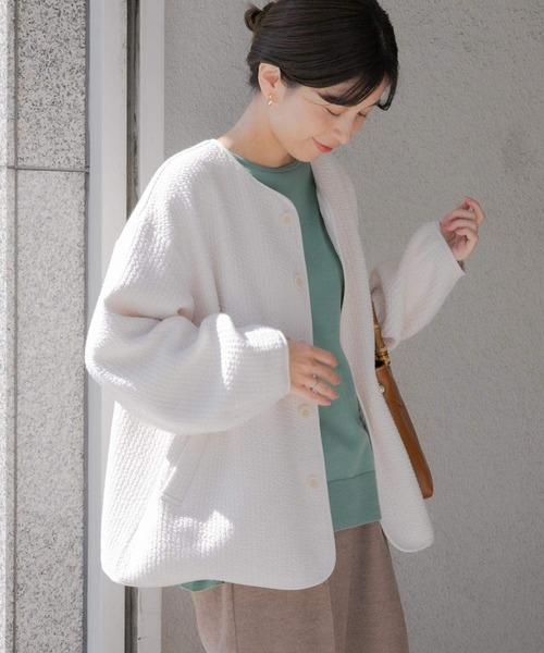 URBAN RESEARCH DOORS 新品未使用ノーカラージャケットベージュ URBAN RESEARCH DOORS ジャケット ノーカラージャケット