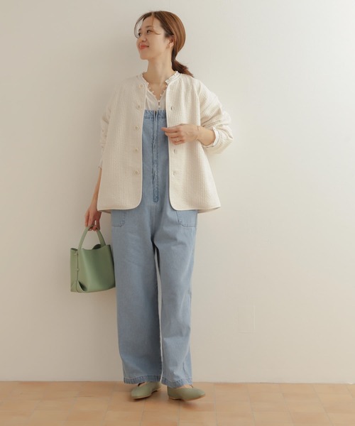 URBAN RESEARCH DOORS 新品未使用ノーカラージャケットベージュ URBAN RESEARCH DOORS 「URBAN DOORS」 ノーカラージャケット