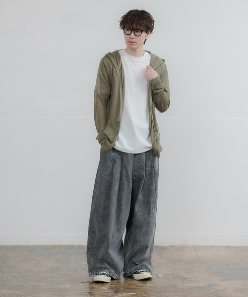 ⚘ smock  ニットパーカー ZAMPA（ザンパ） スエットライク アルファベット 刺繍 プルオーバー