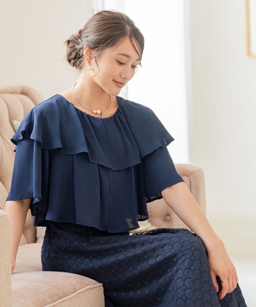 Jolie et Jolie（ジョリー エ ジョリー） ドレス 前開きケープ風