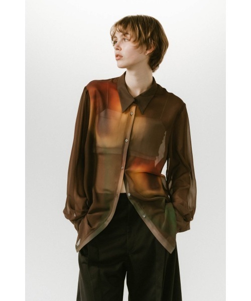 ブラウス シャツ flower print sheer shirt (unisex) レディース メンズ