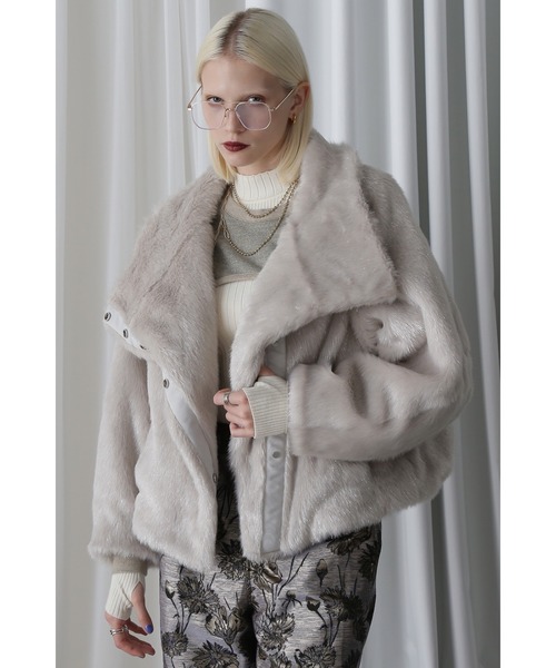 新品 ROSEBUD mici モヘア混 ショートコート ROSE BUD コート アウター (mici)Big Collar Short Coat
