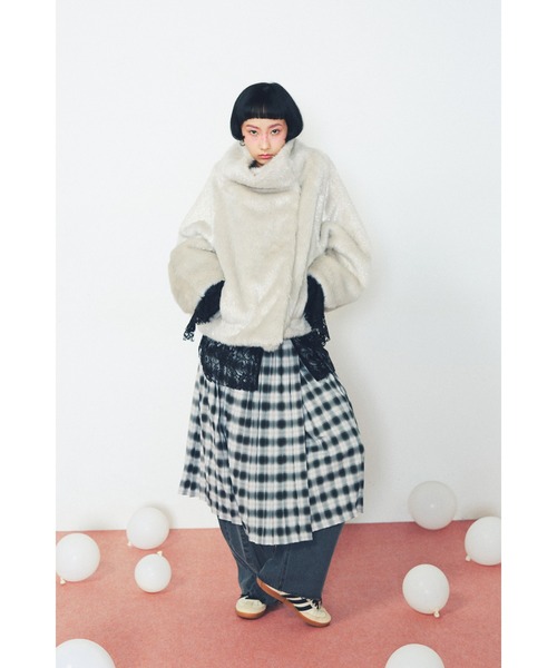 新品 ROSEBUD mici モヘア混 ショートコート ROSE BUD コート アウター (mici)Big Collar Short Coat