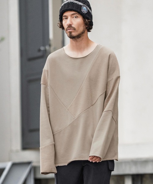 トレーナー スウェット msw1706-Random Patchwork Crew Neck Sweat Pullover スウェット メンズ