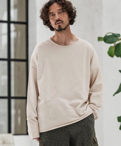 トレーナー スウェット msw1706-Random Patchwork Crew Neck Sweat Pullover スウェット メンズ