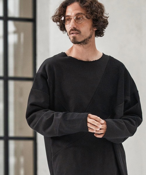 トレーナー スウェット msw1706-Random Patchwork Crew Neck Sweat Pullover スウェット メンズ