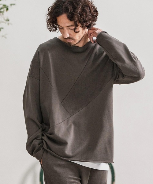 トレーナー スウェット msw1706-Random Patchwork Crew Neck Sweat Pullover スウェット メンズ