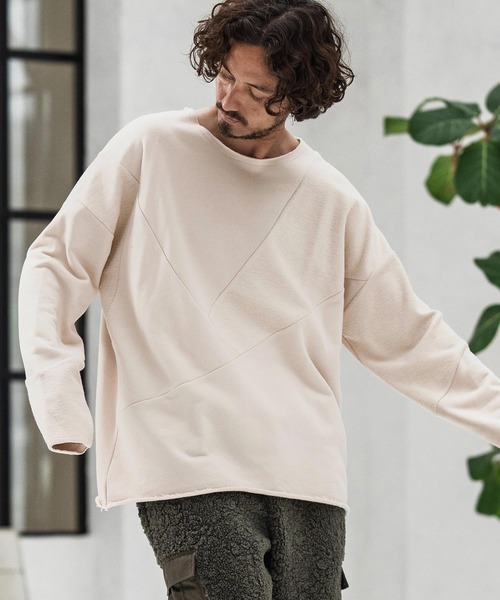 トレーナー スウェット msw1706-Random Patchwork Crew Neck Sweat Pullover スウェット メンズ