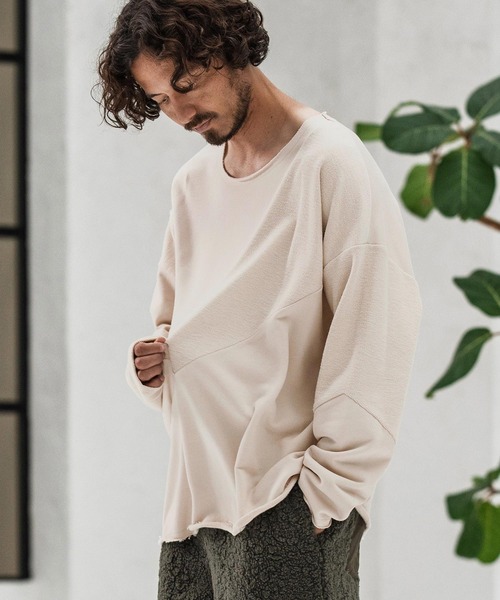 トレーナー スウェット msw1706-Random Patchwork Crew Neck Sweat Pullover スウェット メンズ