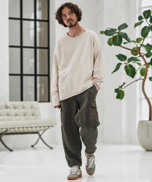 トレーナー スウェット msw1706-Random Patchwork Crew Neck Sweat Pullover スウェット メンズ
